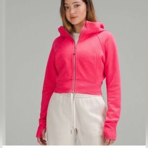 Lululemon Athletica Scuba Full Zipped Cropped Hoodie in Glaze Pink size 2